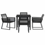 Garden Dining Set 5 pcs Black Powder-Coated Steel 3379311