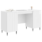 Desk High Gloss White 142.5 x 50 x 75 cm Engineered Wood 3414589