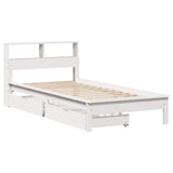 Bookcase Bed without Mattress White 100x200 cm Solid Wood Pine 3309816