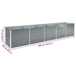 Garden Raised Bed Galvanised Steel 400x80x77 cm Grey 47060