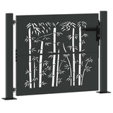 Garden Gate with Lock Black 110 x 105 cm Powder-Coated Steel 42015894