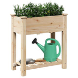 Garden Planter Beige 71 x 37 x 76.5 cm Solid Fir Wood 42006566