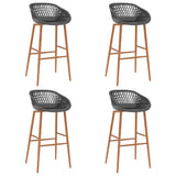 ZNTS 5 Piece Bar Set Black and Grey 3057464