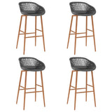 5 Piece Bar Set Black and Grey 3057464