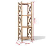 ZNTS 4-Tier Square Bamboo Shelf 242492