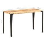 ZNTS Dining Table 120x60x76 cm Solid Mango Wood 286362