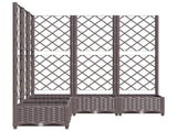 Garden Planter with Trellis Brown 120x120x121.5 cm PP 318266