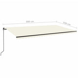 Manual Retractable Awning with LED 600x350 cm Cream 3069242