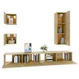TV Cabinet Set Set of 5 Sonoma Oak Engineered Wood Large 3114448
