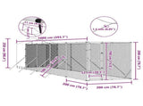 Outdoor Dog Kennel with Roof Silver 2x10x2.5 m Galvanised Steel 3190476