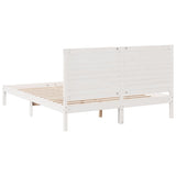 Extra Long Bed Frame without Mattress White 160x220 cm Solid Wood 3309316