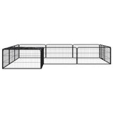 12-Panel Dog Playpen Black 100x50 cm Powder-coated Steel 3115977