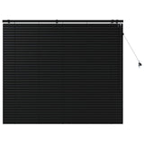 Venetian Blind Black 140 x 130 cm 35 mm Solid Paulownia Wood 42015474