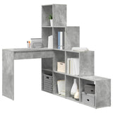 Corner Desk with Shelf Concrete Grey 101.5 x 149.5 x 149.5 cm 3337244
