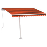 Manual Retractable Awning with LED 300x250 cm Orange and Brown 3069505