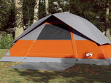 Camping Tent Dome 3-Person Grey and Orange Waterproof 94697