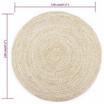 ZNTS Handmade Rug Jute White and Natural 120 cm 133723