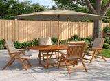 Outdoor Dining Set with Parasol 6 pcs Cream White 3438542