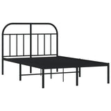 Bed Frame Black Steel Small Double Bed Frame Rectangular 353632