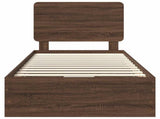 Bed Frame with Drawer Brown Oak 75 x 190 cm Engineer Wood 3412650