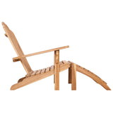 Garden Adirondack Chair with Footrest Natural Solid Teak Wood 42041352