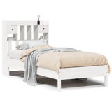 Bookcase Bed without Mattress White 75x190 cm Small Single Solid Wood Pine 3322934