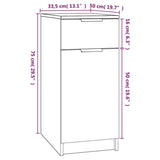 Desk Cabinet White 33.5x50x75 cm Engineered Wood 811502