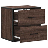 ZNTS Wall-mounted Bedside Cabinets 2 pcs Brown Oak 40x31x39.5 cm 848733