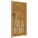 Garden Gate 100x175 cm Corten Steel Grass Design 153176