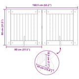 Dog Gate with Stands 2 pcs Smoked Oak 80 x 80 cm 892075