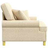 XL Armchair with Cushions Cream Fabric 42043490