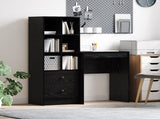 Desk with Drawer with Shelf with Storage 2 pcs Black Oak 3337298