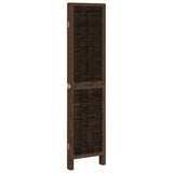 Room Divider 4 Panels Dark Brown Solid Wood Paulownia 358657