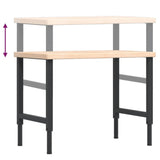Workbench 100x60x cm Solid Wood Oak Rectangular 3309679