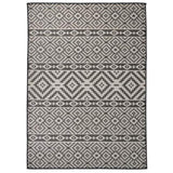 Outdoor Flatweave Rug 200x280 cm Black Stripes 340854