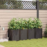 Garden Planter 4 pcs Brown 160 x 40 x 52 cm Plastic 42002834