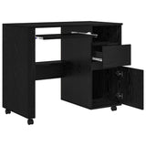Desk with Wheels Black Oak 91 x 50 x 77 cm Engineered Wood 869531