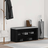 Shoe Bench Black Oak 100x35x45 cm Engineered Wood 862126