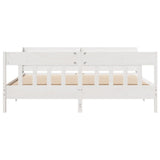 Bed Frame without Mattress White 200x200 cm Solid Wood Pine 3306994