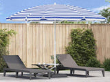Garden Parasol 263 x 263 x 272 cm 170T Polyester Blue and White 4010669