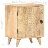 ZNTS Carved Bedside Cabinet 40x30x50 cm Solid Mango Wood 320232