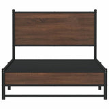 Metal Bed Frame without Mattress Brown Oak 100x200 cm 4007935