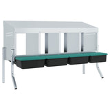 Chicken Nesting Box 4 Compartments with Legs Galvanised Steel 4104897