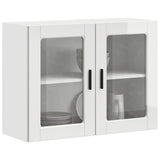 Kitchen Wall Cabinet with Glass Door Porto High Gloss White 854089