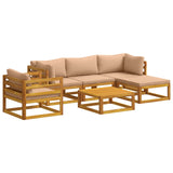 Sofa Set 6 pcs Natural Solid Acacia Wood 3417280