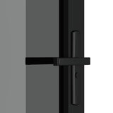 Interior Door 76x201.5 cm Black ESG Glass and Aluminium 350560