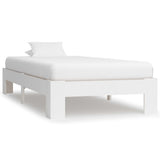 Bed Frame without Mattress White Solid Pine Wood 90x200 cm 283292