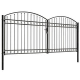 Fence Gate ASSEN Double Door with Arched Top Steel 400x200 cm 143096