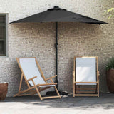 Garden Parasol Black 294 x 150 x 223 cm Polyester and Steel 42003265