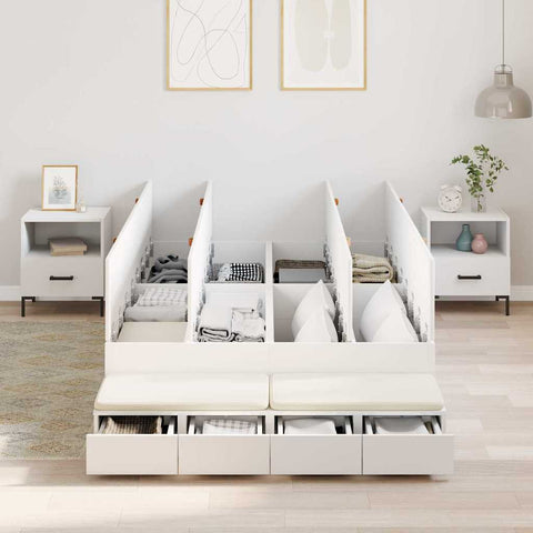 Storage Bed Frame White 236.5 x 120 x 31.5 cm Engineered wood 3335629